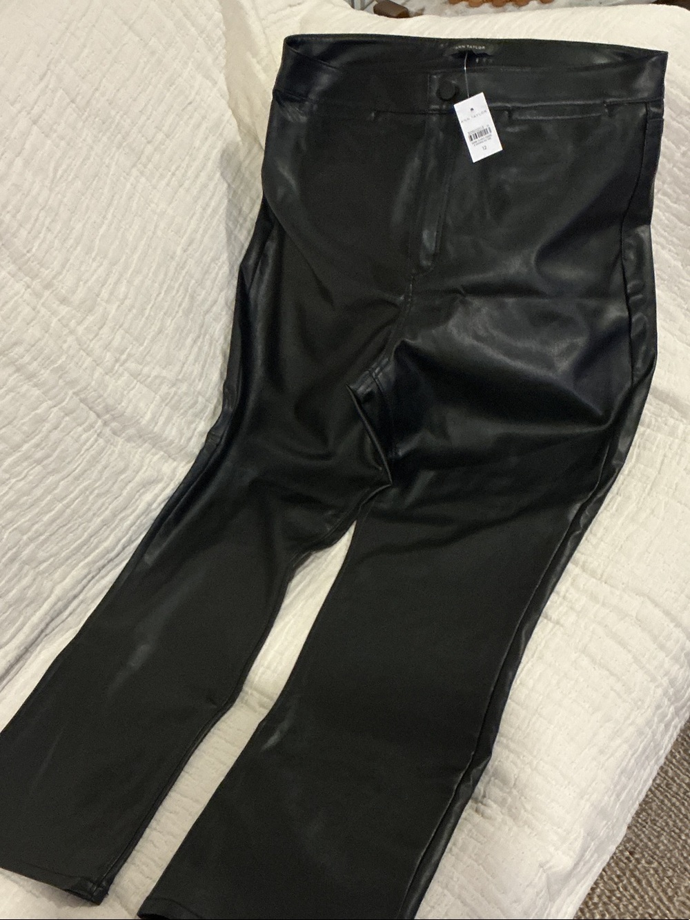 Ann Taylor black faux leather pants (New)